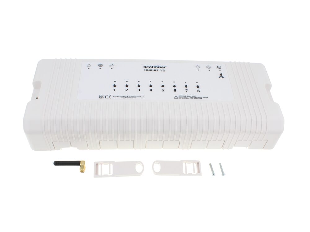 Heatmiser UH8-RF wireless 8 zone wiring centre