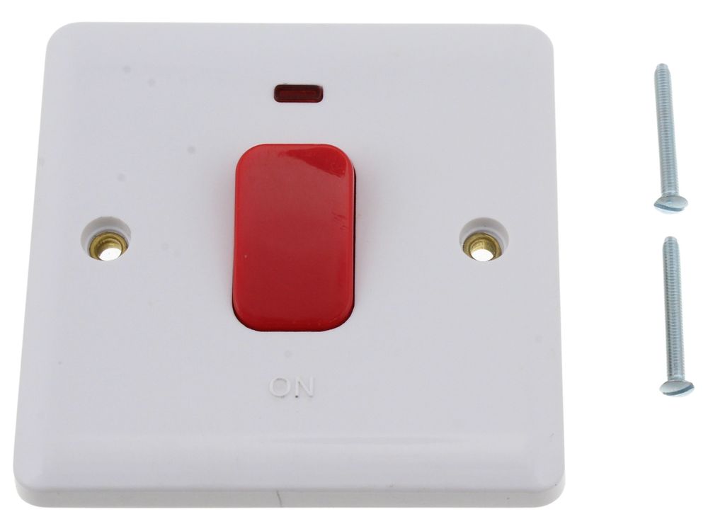 Deta Vimark Curve 50A double pole switch with neon VC1300P