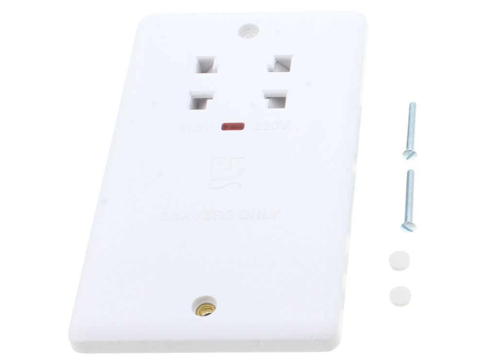 Deta Vimark Curve dual voltage shaver socket with neon VC1305