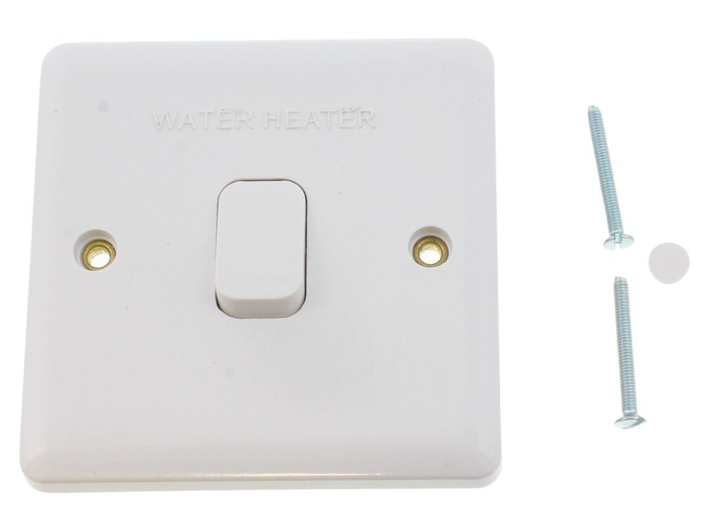 Deta Vimark Curve 20A double pole switch marked Water Heater VC1390WH
