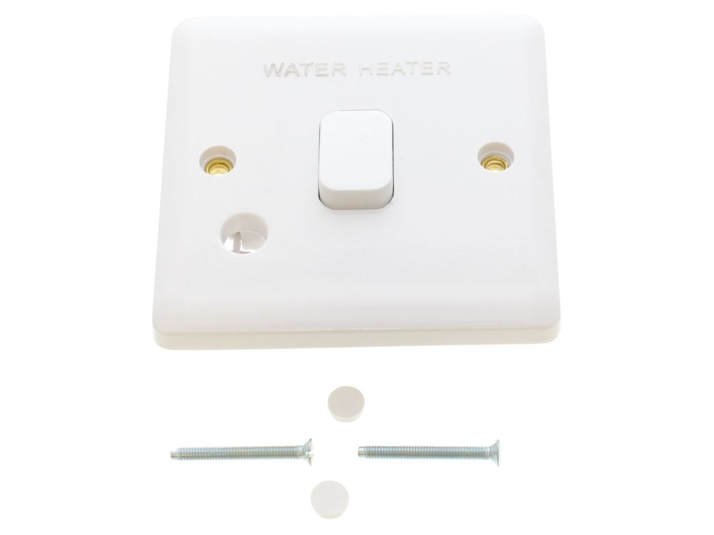 Deta Vimark Curve 20A double pole switch with flex outlet VC1392WH