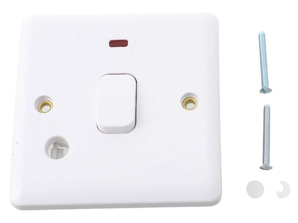 Deta Vimark Curve 20A double pole switch with neon and flex outlet VC1393
