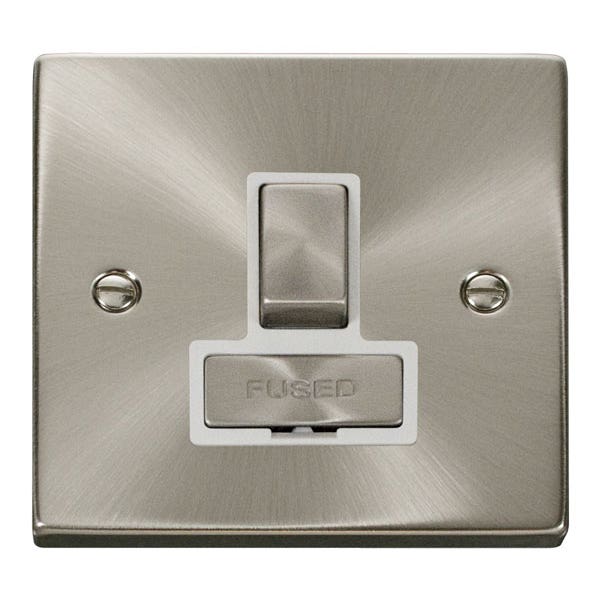 Click Deco Satin Chrome 13A DP Switched Fused Connection Unit VPSC751WH