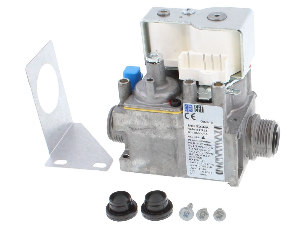 UCP gas valve and bracket assembly, cross-ref Worcester Bosch 8716117868